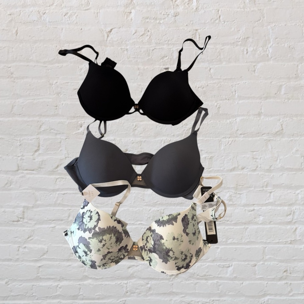 Bundle of 3 Like 🆕/like new Nicole Miller light lift push up t-shirt bras